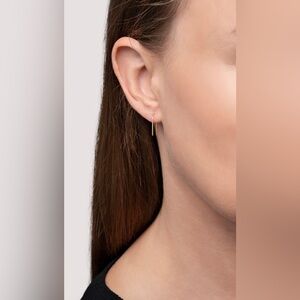 14k solid gold U shaped hoops